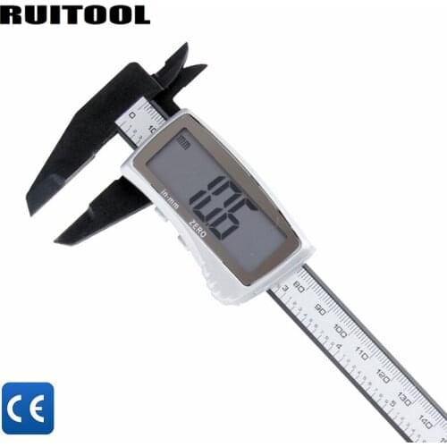 RUITOOL Digital Caliper 0-150mm/0.1mm Big LCD Display mm/inch Digital Vernier Caliper Measuring Tools Carbon Fibre Composite CE