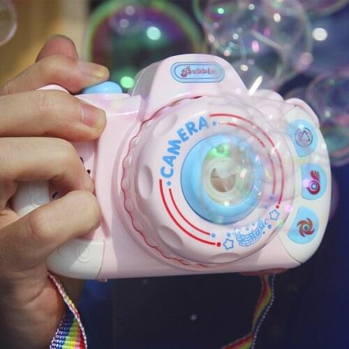 Kids Camera Bubble Machine Toys Musical Outdoor Toys Automatic Bubble Maker Blower Music Bath Toy for Children Interactive Gift