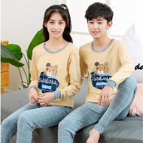 Kids Boys Pajama Sets Cartoon Teens Clothes Sleepwear Long Sleeves T-Shirt+Pant 2pcs Children Pijamas For Girls Autumn Pyjamas