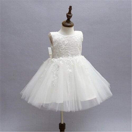 Princess Kids Baby Girls Dress Lace Flower Tulle Christening Gowns Tutu For Babies 1st Birthday Outfits Toddler Baptism Cosutme