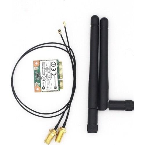 2.4GHz 5GHz Dual Band WiFi Router Network Card RP-SMA Antenna 2 X U.fl IPEX Cable N8S5 Color Black
