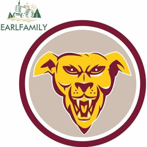 EARLFAMILY 13cm x 13cm for Angry Dog Wolf Head Ring Cartoon Car Stickers Helmet Motorcycle Sunscreen Vinyl JDM Truck Graphics