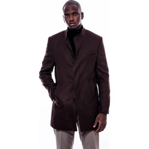 Mandarin Collar Brown Cachet Coat