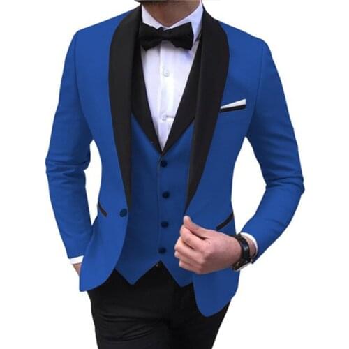 Suit Vest Pants 3 Pcs Set / 2021 Fashion New Mens Casual Boutique Business Wedding Suits Blazers Jacket Coat Trousers Waistcoat