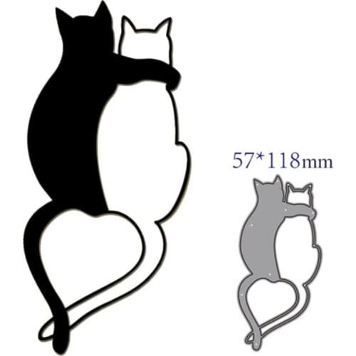Cute Two Cat Scrapbooking Paper Die Cut Mould Metal Craft Cutting Dies Mold Embossing For Crads Making Blade Punch Stencils