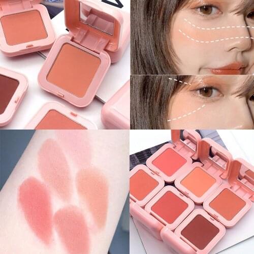 Milk Tea Blush Peach Pallete 6 Colors Face Mineral Pigment Cheek Blusher Powder Makeup Professional Contour Shadow Pink Blusher