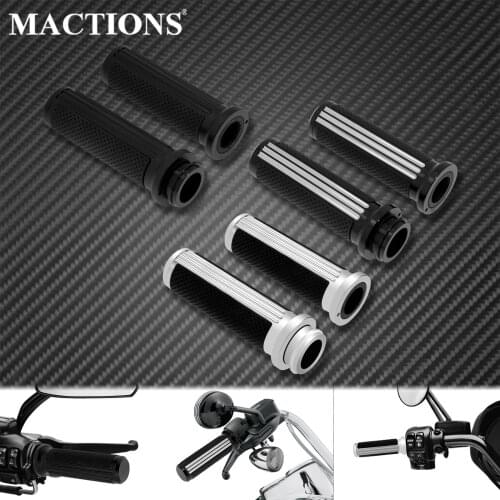 Motorcycle 1"25mm Electronic Throttle Hand Grips Black Chrome For Harley Softail Slim FLS Touring Road King Softail Fat Boy FLSS