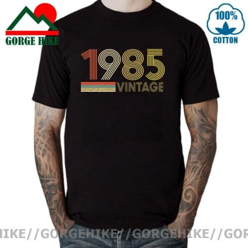 GorgeHike Vintage 1985 T-Shirt Girls T Shirt Boys Motorcycle Born in 1985 Mens T-Shirt Cotton T-Shirts Plain T Shirt Man Tshirt