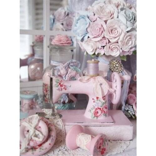 Flowers Pink DIY Embroidery Cross Stitch 11CT Kits Craft Needlework Set Cotton Thread Printed Canvas Home Decoration Design