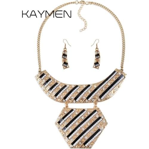 KAYMEN New Especial Geometric Shape Exaggerated Pendant Necklace Wedding Party Fashion Womens Statement Necklace 5 Colors Bijou