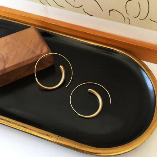 New Fashion Circle Hyperbole Women Earrings Temperament Matte Metal Hoop Earrings