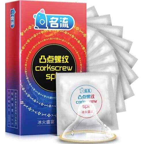 PERSONAGE G-spot Condoms Corkscrew Spin Stimulation Mingliu Penis Sleeve Delay Ejaculation Condones Contraception Men Dotted