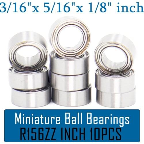 R156ZZ Bearing ABEC-1 (10PCS) 3/16"x5/16"x1/8" inch Miniature R156 ZZ Ball Bearings For RC Models