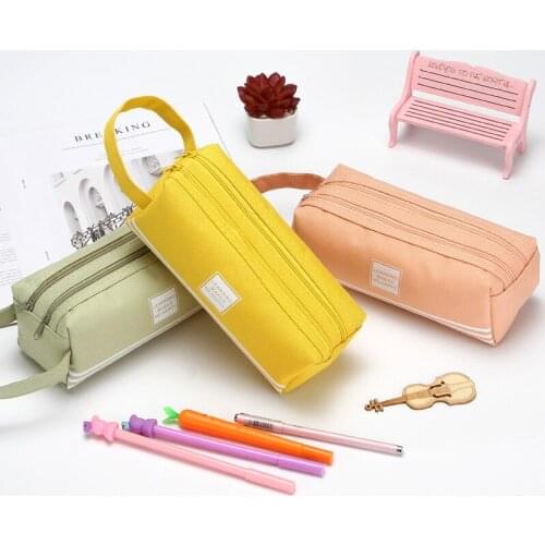 Colorful Large Capacity Pencil Cases Bags Creative Korea Fabric Pen Box Pouch Case School Office Stationary Supplies
