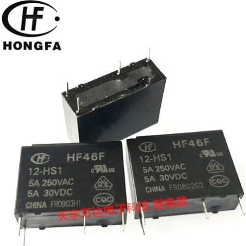 HF46F 12-HS1 12V 5A 4PIN HF46F Relay 12VDC