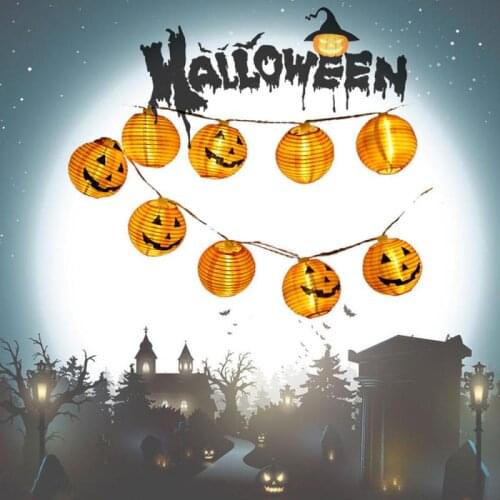 Halloween Pumpkin Lantern LED Decorative Light String Horror Grimace Atmosphere Battery Box Decorative Light String