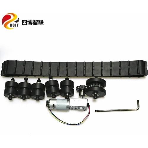 SZDOIT A Set of Tank Track Accessory Kits Metal Bearing Wheels Drive Wheels Rubber Track High Torque Motor Heavy Load Suite