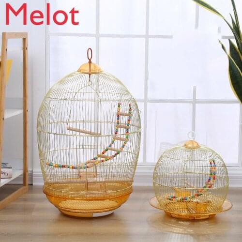 Budgerigar Cage round Luxury Golden Starling W Metal Bird Cage Bird House Accessories Pet Supplies Bird Cage metal
