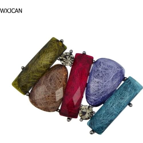 WXJCAN womens brooch vintage lapel pin Korea harajuku novelty brooches pendant Fashion resin blocky combinate Size 40mm*30mm