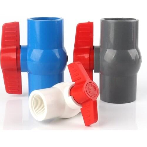 1/2/5pcs PVC Ball Valve Socket/Thread Type 20 to 63mm PVC Repair Connector Pipe Switch Aqua drainage joint Reef Tank Connector