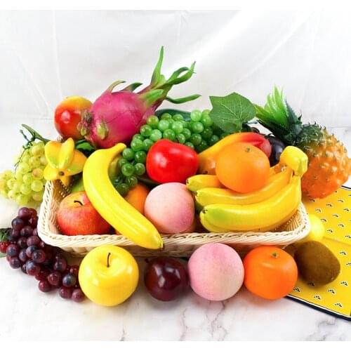 1Pcs Artificial Fake Fruit Home Decoration Simulation Orange Ornament Craft Food Photography Props Home Apple Mango Banana Lemon
