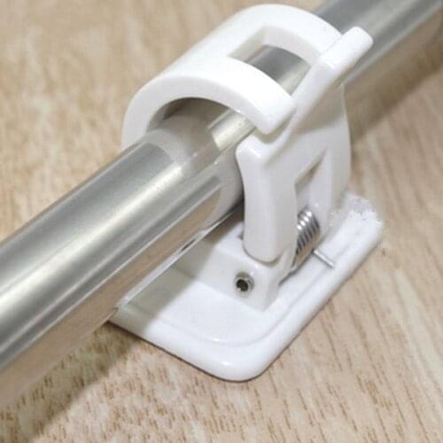 2 Pcs Shower Curtain Hanging Rod End Fixing Holder Clip Rack Hook for Home Bathroom UD88