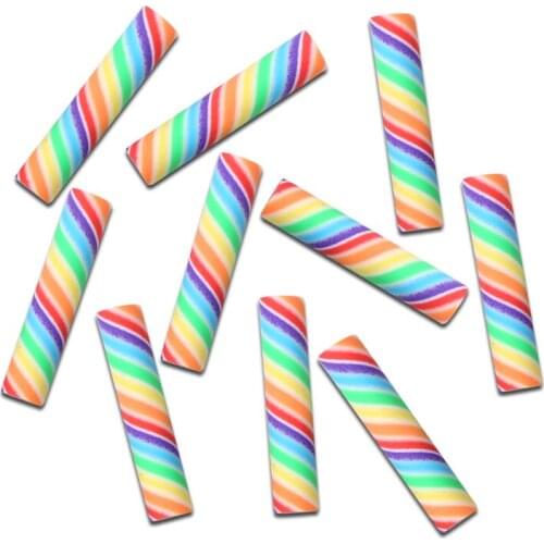 20Pcs Colorful Cylindrical Ice Cream Resin Decoration Crafts Kawaii Bead Flatback Cabochon Scrapbook DIY Accessories Buttons