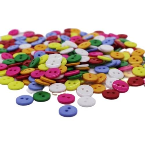 200 Pieces Mixed Resin Buttons For Scrapbooking Sewing Craft Children Botones 2 Holes 1.1CM Round Decorative Buttons