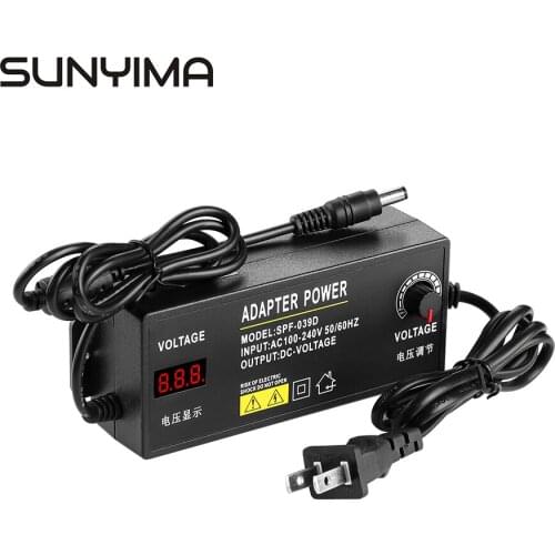 SUNYIMA AC220V To DC12V Power Adapter Display Screen Adjustable 5A 10A Converter Power Supply With LED Strip
