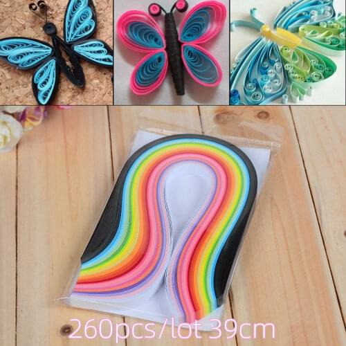Quilling Butterflies 260Pcs/Lot sets Color Paper Stripes Stickers DIY Art Workhand Carfts Handmade Supplies butterfly