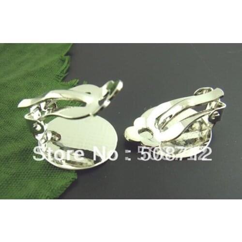 Free shipping!!! Silver plated Earring Clip Findings 20mm 18x10mm,Earrings base,earrings post