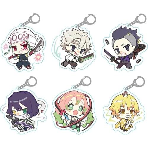 Anime Demon Slayer: Kimetsu No Yaiba Key Chains Two-Sided Keychain Cosplay Acrylic Pendant Keyring