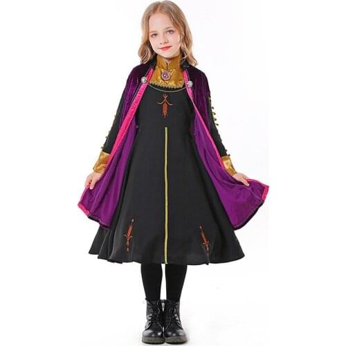 New Girls Retro Medieval Young Lady Cosplay Kids Children Halloween Queen Princess Costumes Carnival Purim Role Play Party Dress
