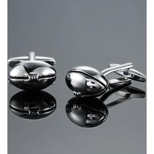 DY New high quality sports equipment design Rugby Silvery Cufflinks fashion Mens French shirt Cufflinks free shipping