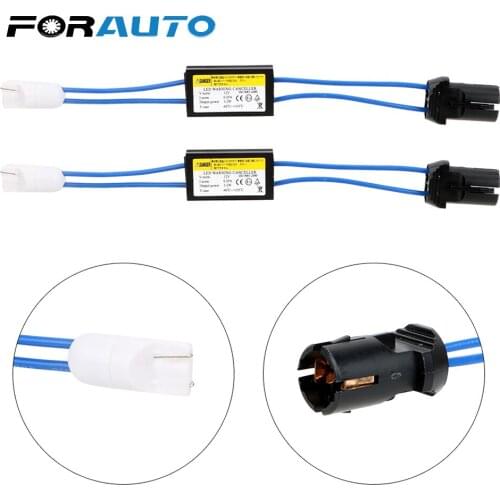 FORAUTO 2Pcs Warning Canceller Decoder Car LED Decoder Car Lights NO Error Canbus Cable T10 12V OCB Load Resistor