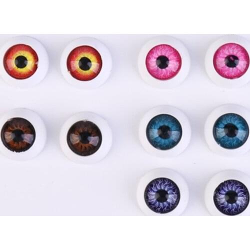 New 12MM Acrylic Eyes For Reborn Dolls 5Colour Brown Pink Yellow Purple Blue Color Eyeball For Blyth Dolls Diy BJD Doll Accessor