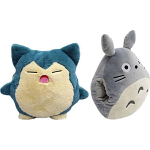30cm Pokemon Japan Snorlax Totoro Plush Hand Hold Pillow Stuffed Warmer Stuffed Toys For Children Bedroom Cushion for Girlfriend