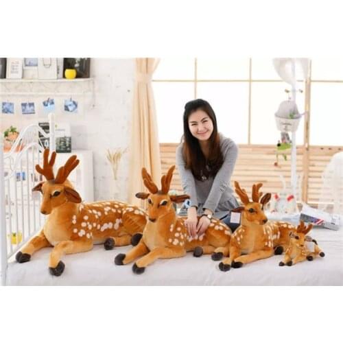 Simulation prone sika deer plush toy pillow toy Christmas gift h783
