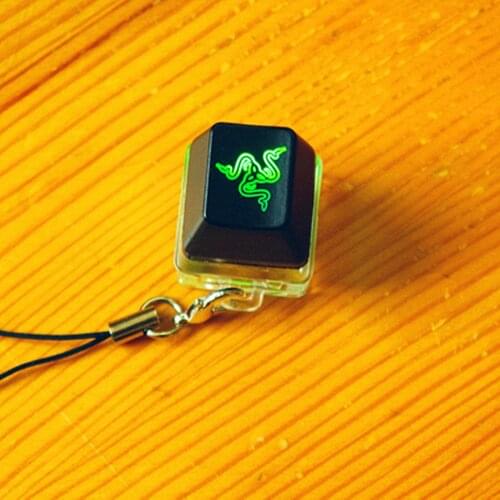 Razer OW Overwatch Keycap + Razer Green Switch Cherry MX Blue Switch Tester Kit Keychain Lighting Up