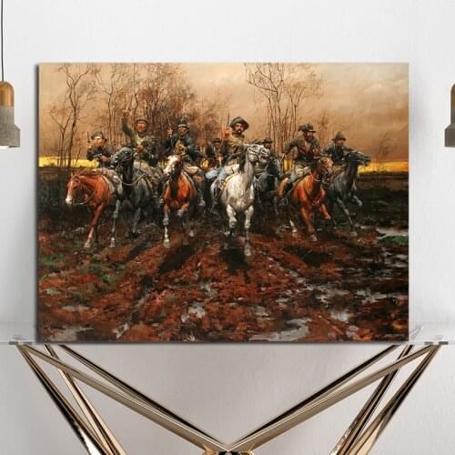 Cowboy Western Native Canvas Prints Picture Modular Paintings for Living Room Poster on The Wall Home Decoration