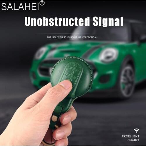 Leather Car Key Case Cover For BMW Mini Cooper F54 F55 F56 F57 F60 Clubman Countryman One S JCW Key Protector Decoration