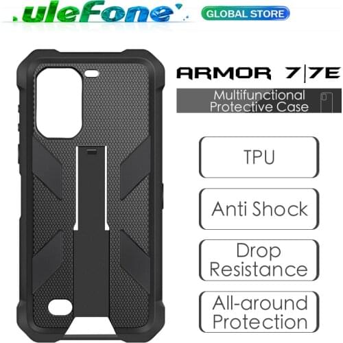 Multifunctional Protective Case for Ulefone Armor 7 7E Original TPU Black Case For Ulefone Armor 7 7E with Back Clip Carabiner