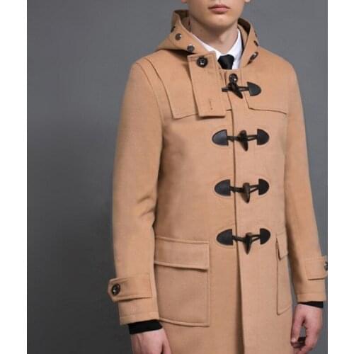 Preppy Style Mens Fashion Claw Button Mid Long Coat Woolen Blends Hoody Dust Coats Casual Slim Fit Male Wool Trench Overcoat 6XL