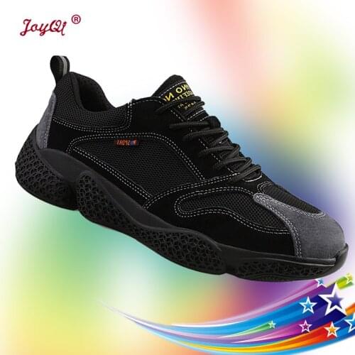 Men Safety Women for Work Sneakers Shoes Steel Toe Cap Anticollision Plus Size 37-45 JOY-227