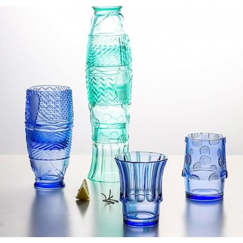 Set of 4 Stackable Drinking Glasses Cups Stackable Stylish Fish Shape Drinking Glasses Set Glassware for Drinking Water Beer