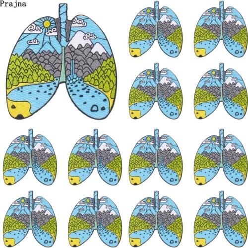 Prajna 10 PCS Outdoor adventure Patches On Clothes Iron On Embroiderd Patches For Clothing Sticker natural travel Patch Applique