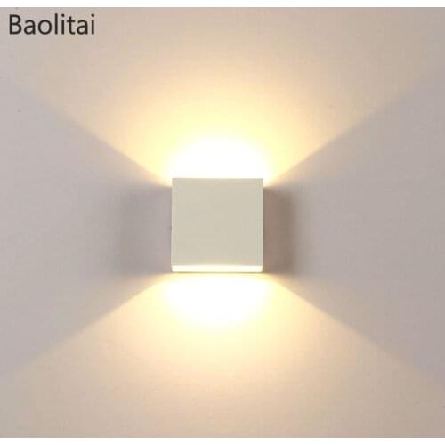 Wall Lamp Led Aluminium White Black Up Down Nordic Modern Indoor Bedroom Bedside Bathroom Light For Home