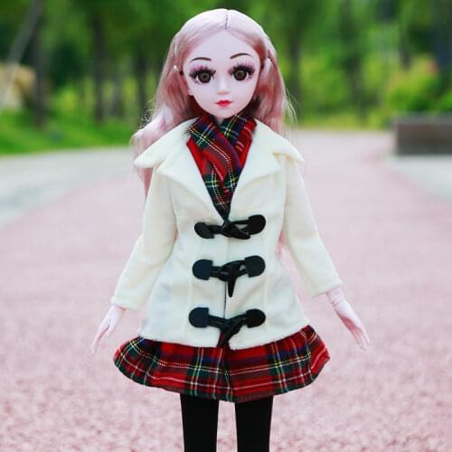 The New 60 Cm Doll with 3D Big Eyes Can Be Dressed Up In Casual Clothes Skirt Simulation Doll Toys for Girls Christmas Gifts