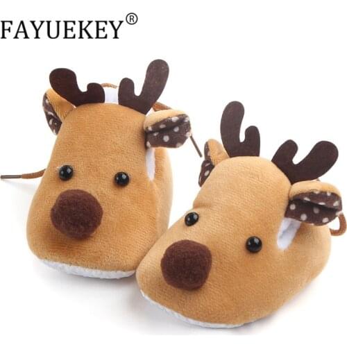 Toddler First Walkers Baby shoes Lovely Christmas Gift Deer Footwear Antiskid For Newborns Girls boys Infant Prewalker