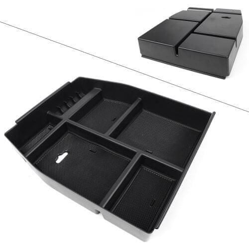 For Ford F150 Car Case Organizer Armrest Storage Box F-150 2015 2016 2017 2018 Black ABS Plastic Auto Accessories